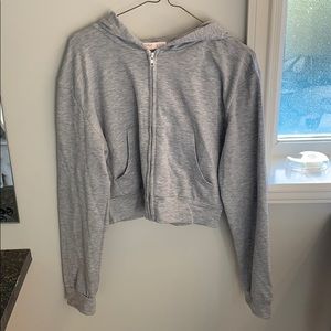 gray zipper hoodie